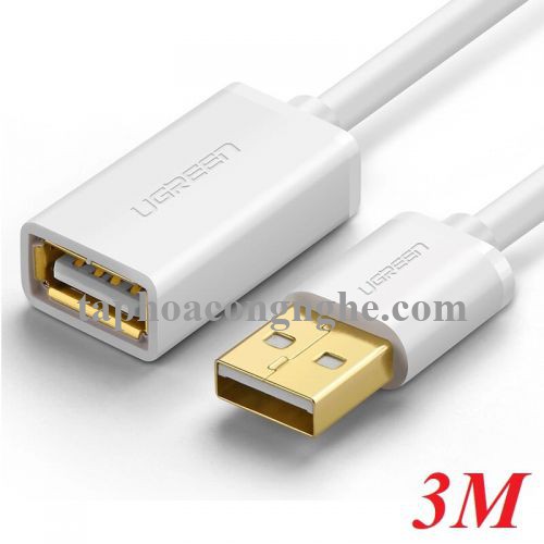 Ugreen 10884 3M màu Trắng Cáp tín hiệu nối dài USB 2.0 lõi thuần đồng US103 30010884